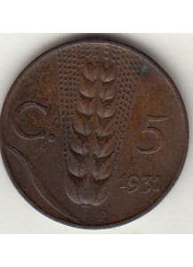 1931 5 Centesimi Spiga Circolata Vittorio Emanuele III